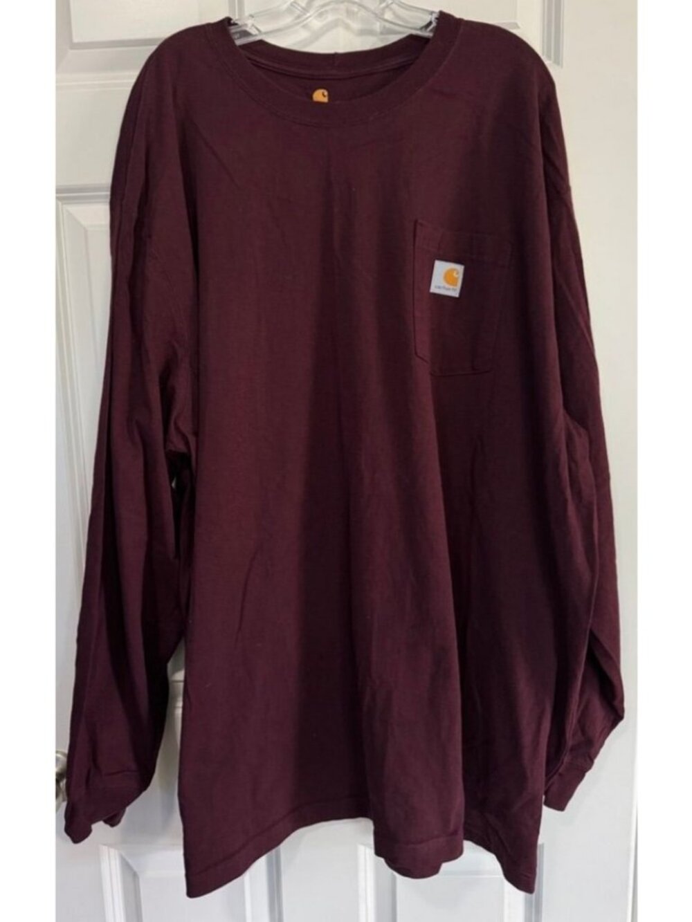 Carhartt Long Sleeve Pocket T-Shirt Men's 4XL Maroon Burgundy Original Fit K126